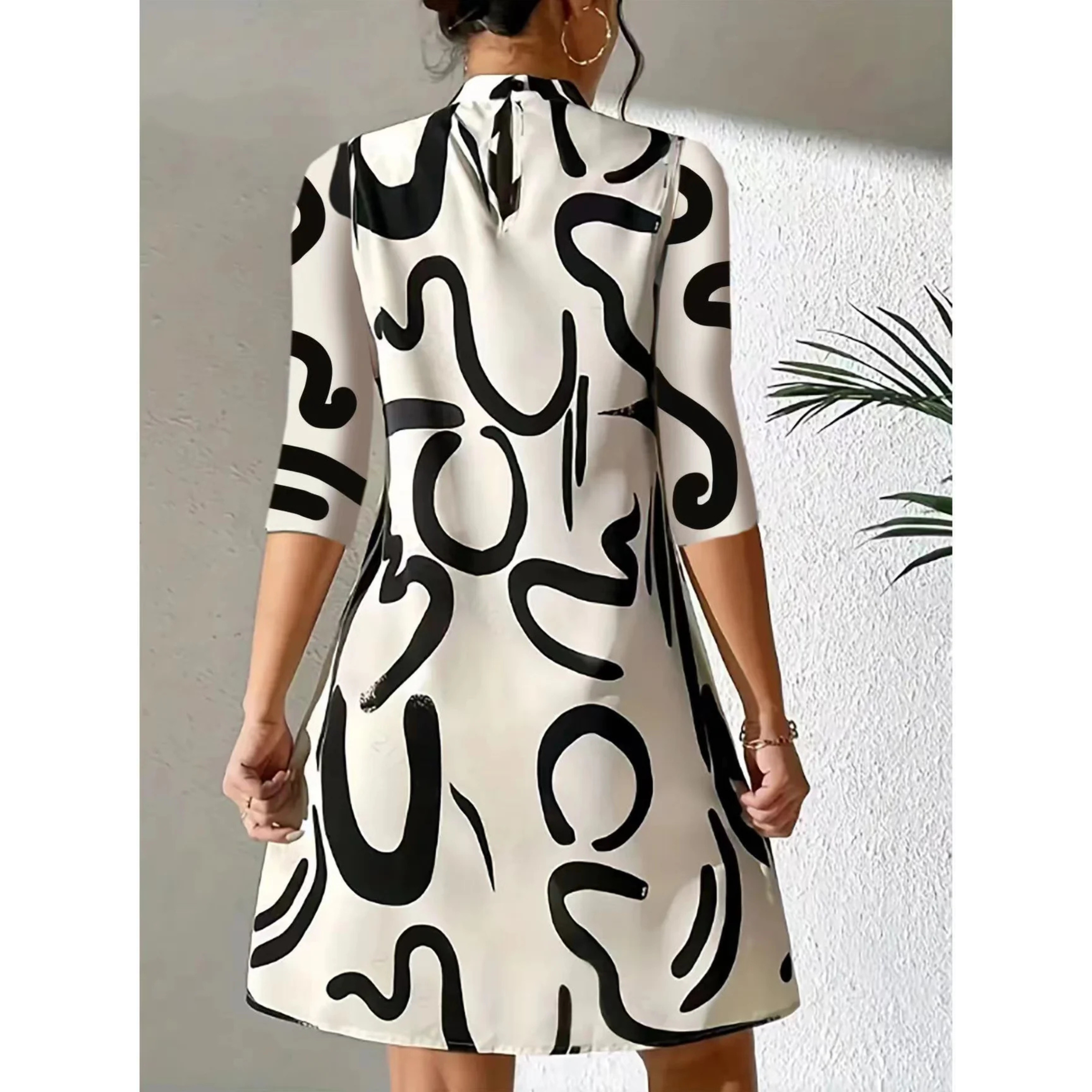 Mini Tuniekjurk Met Abstracte Print Voor Dames