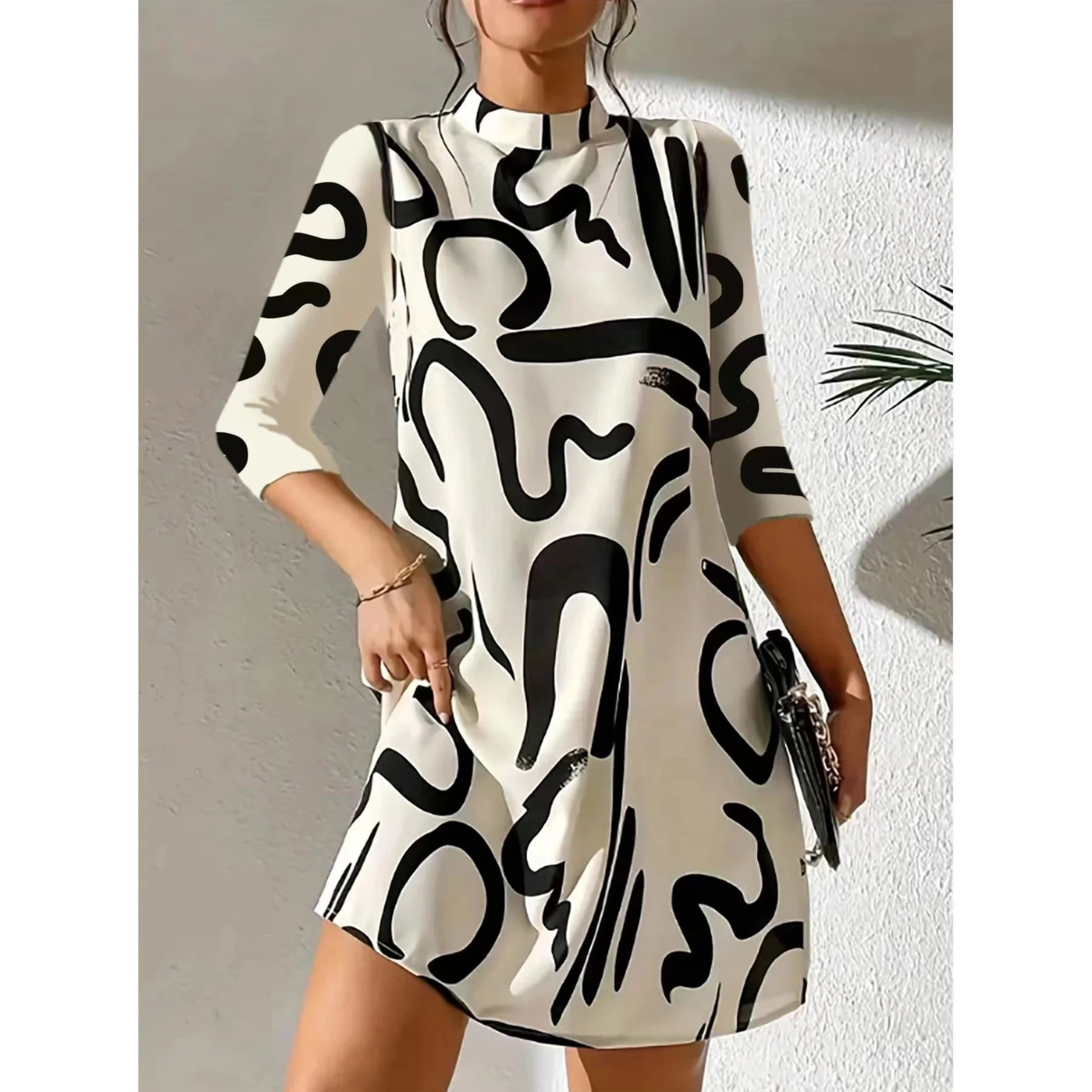 Mini Tuniekjurk Met Abstracte Print Voor Dames