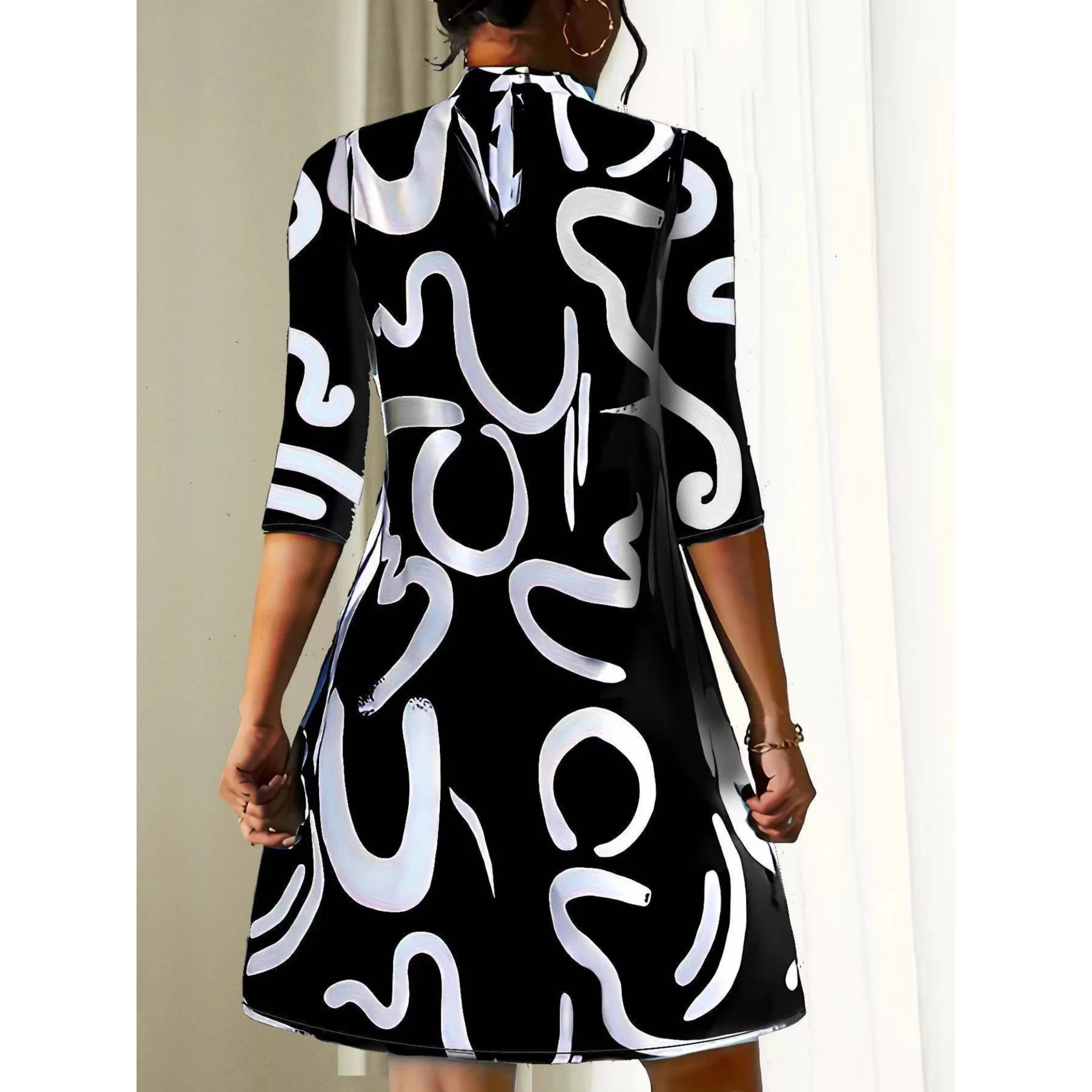Mini Tuniekjurk Met Abstracte Print Voor Dames