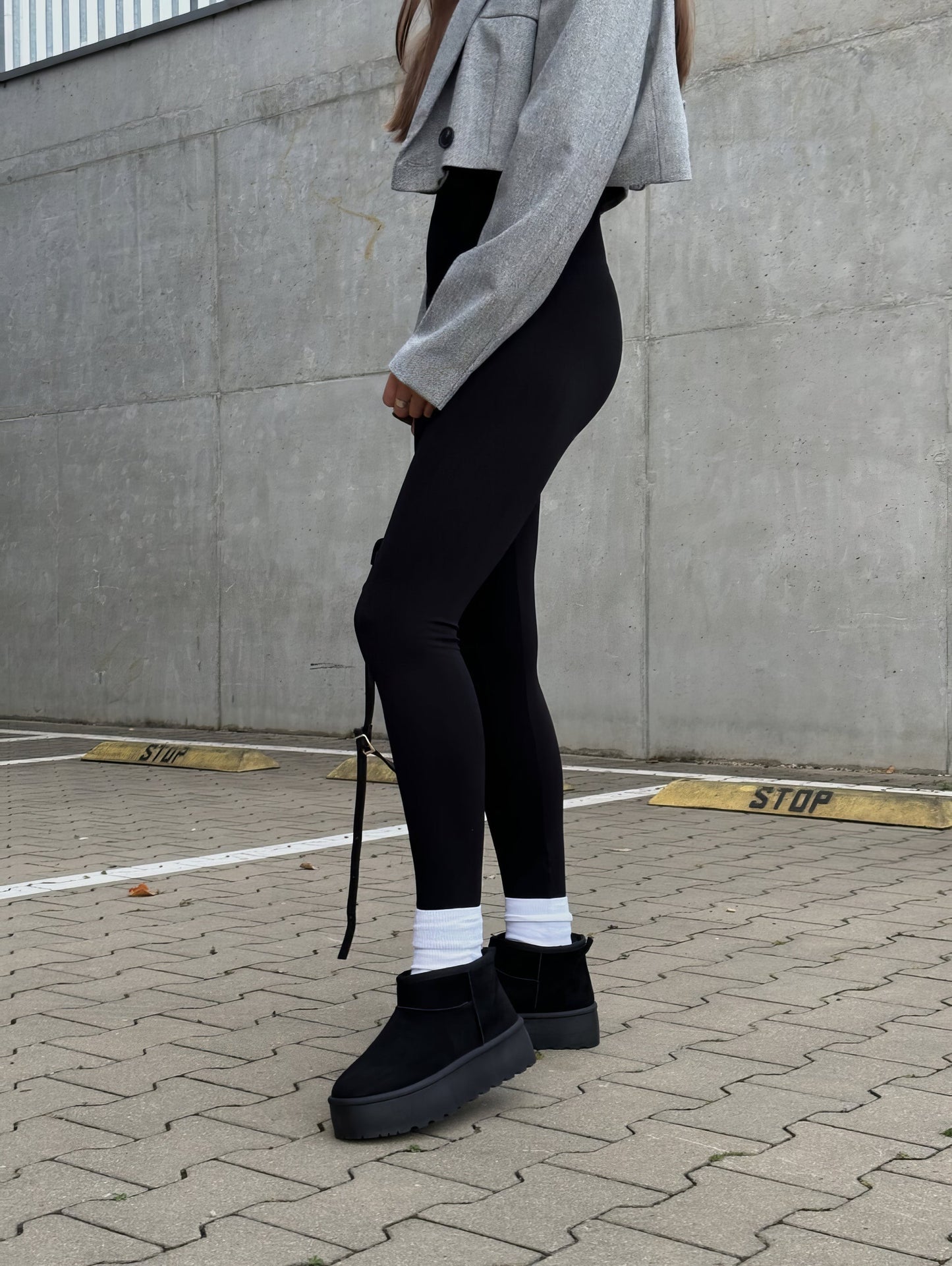 Trendy Winter Vrouwen Platform Enkellaarsjes Met Bontvoering