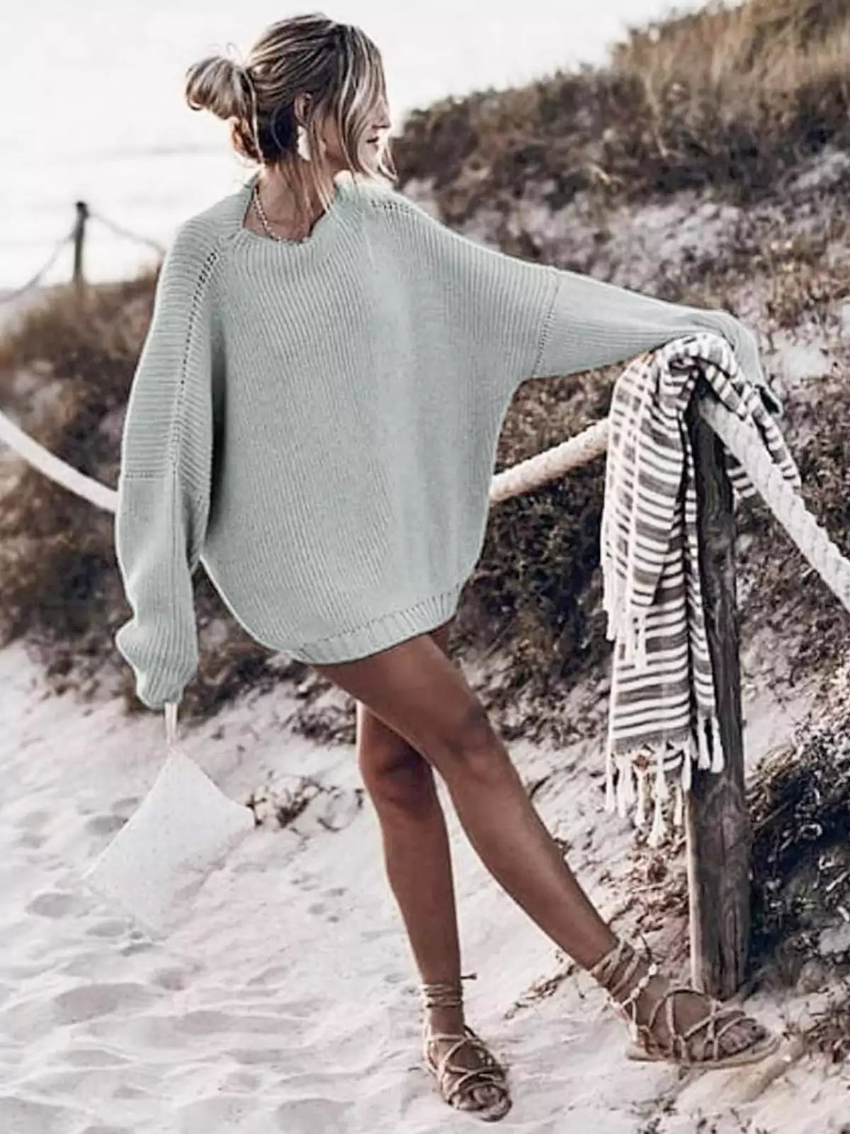Oversized Gebreide dames Set met Mini Rok en Trui