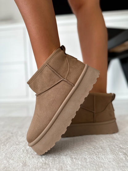 Trendy Winter Vrouwen Platform Enkellaarsjes Met Bontvoering