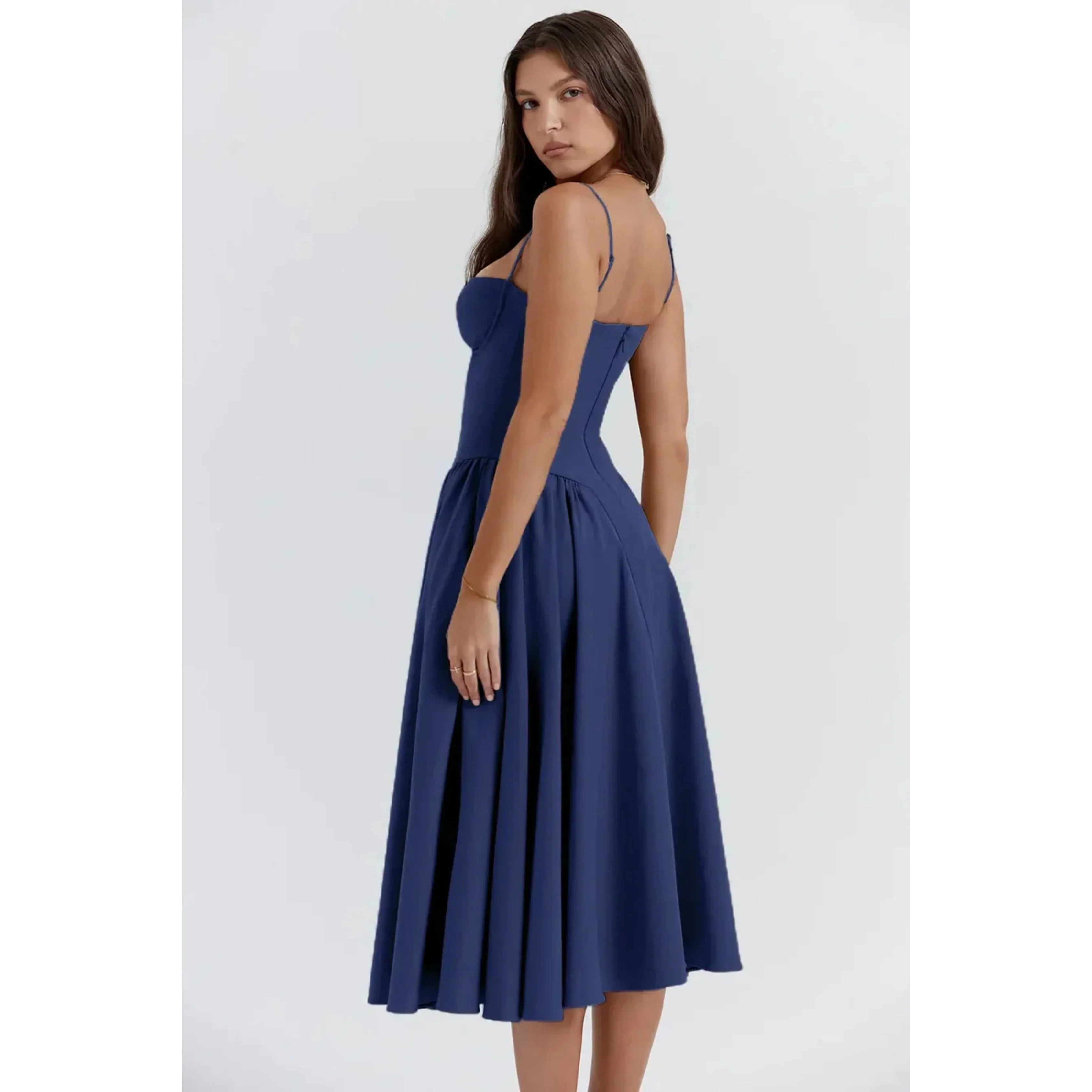 Robe midi élégante avec corset pour femmes