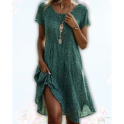 Robe midi d'été élégante et légère avec imprimé pour femmes