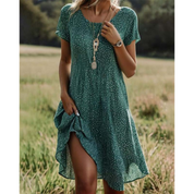 Robe midi d'été élégante et légère avec imprimé pour femmes