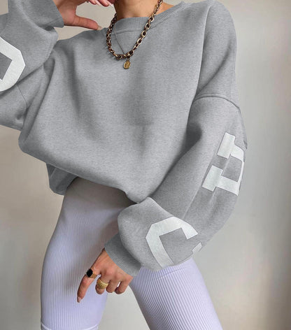 Comfortabele Oversized Dames Trui Met Letterprint