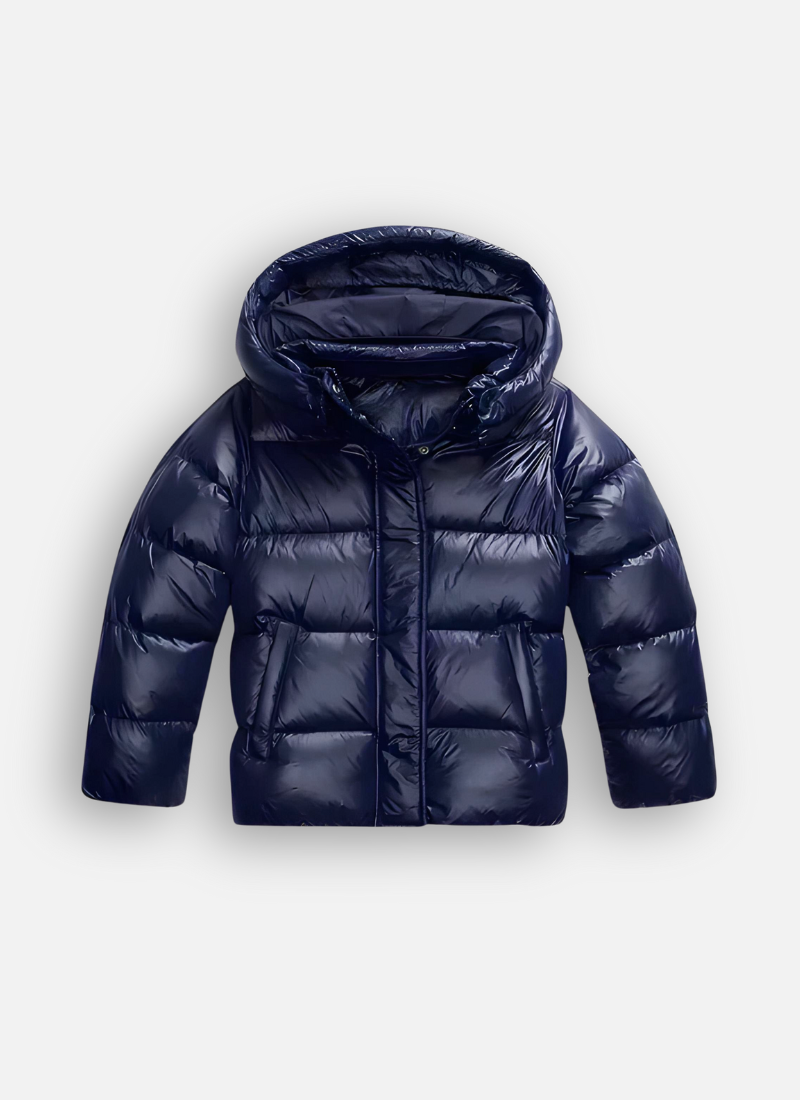 Puffer Jacket for Women Quilted Winter Coat with Hood Water-Repellent Shiny