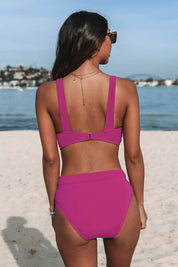 Bikini with V-neck and High Waist for Women in Summer