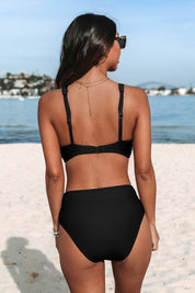 Bikini with V-neck and High Waist for Women in Summer