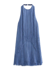Women's Mini Dress with Halter Neck and Fringes