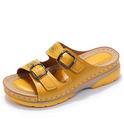 Orthopedic Sandals with Platform Sole and Double Buckle for Women