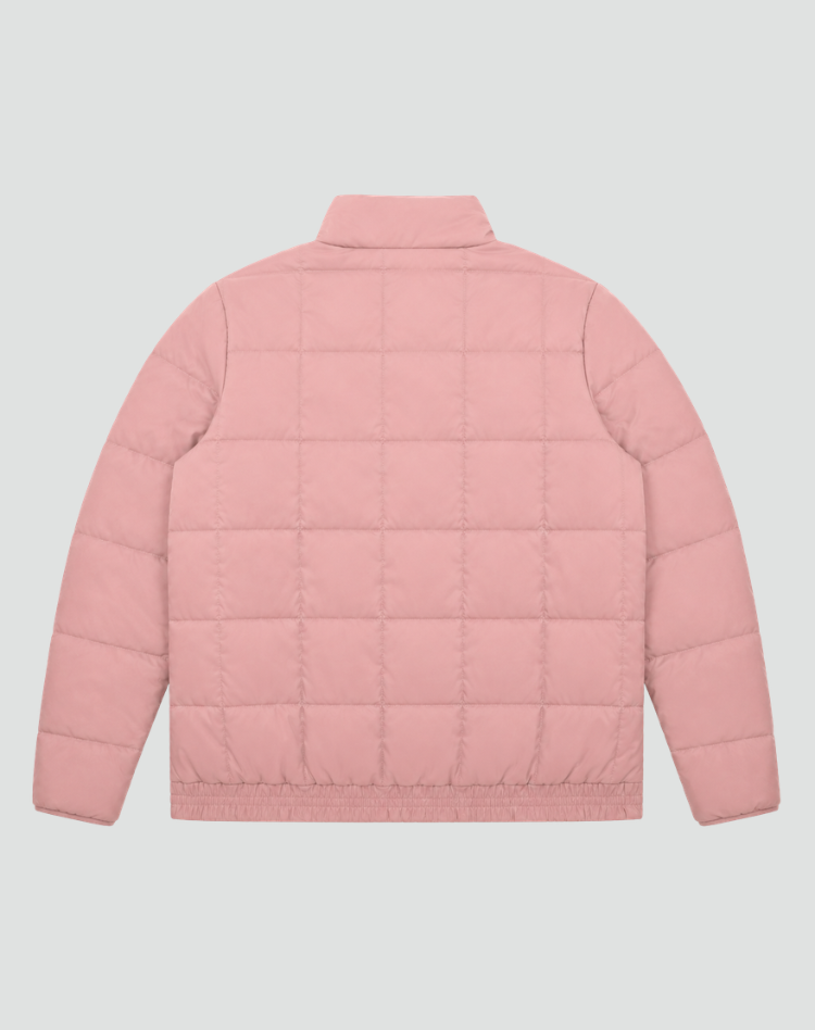 Quilted Bomber Jacket with Zipper and Side Pockets