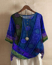 Boho Blouse Met Print En Driekwart Mouwen