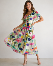 Cocktail Wikkeljurk Met V Hals En Print Voor Dames