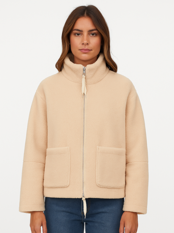 Winterse Oversized Dames Jas met Rits en Zakken
