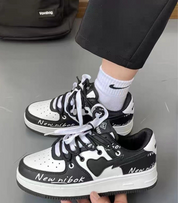 Women's Low Sneakers with Contrast Detail and Lace-Up Closure
