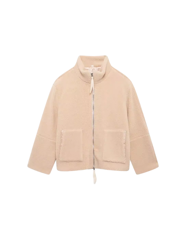 Winterse Oversized Dames Jas met Rits en Zakken