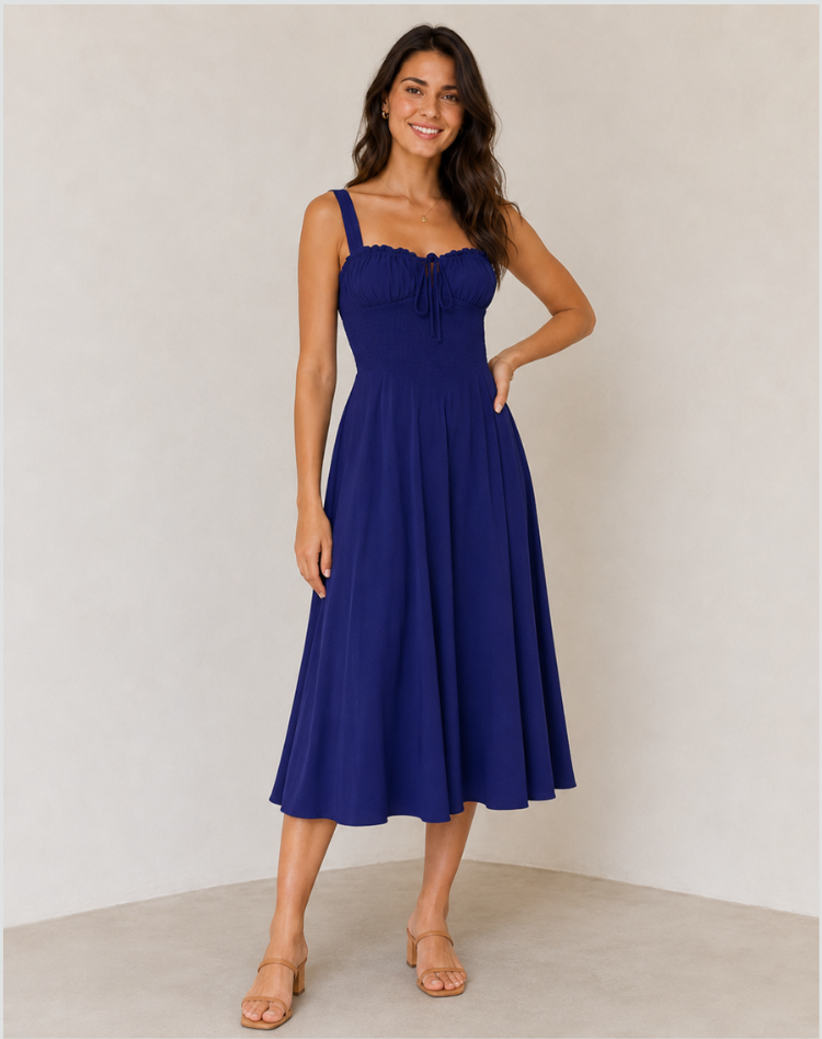 Jessy - Corset midi dress with side slit