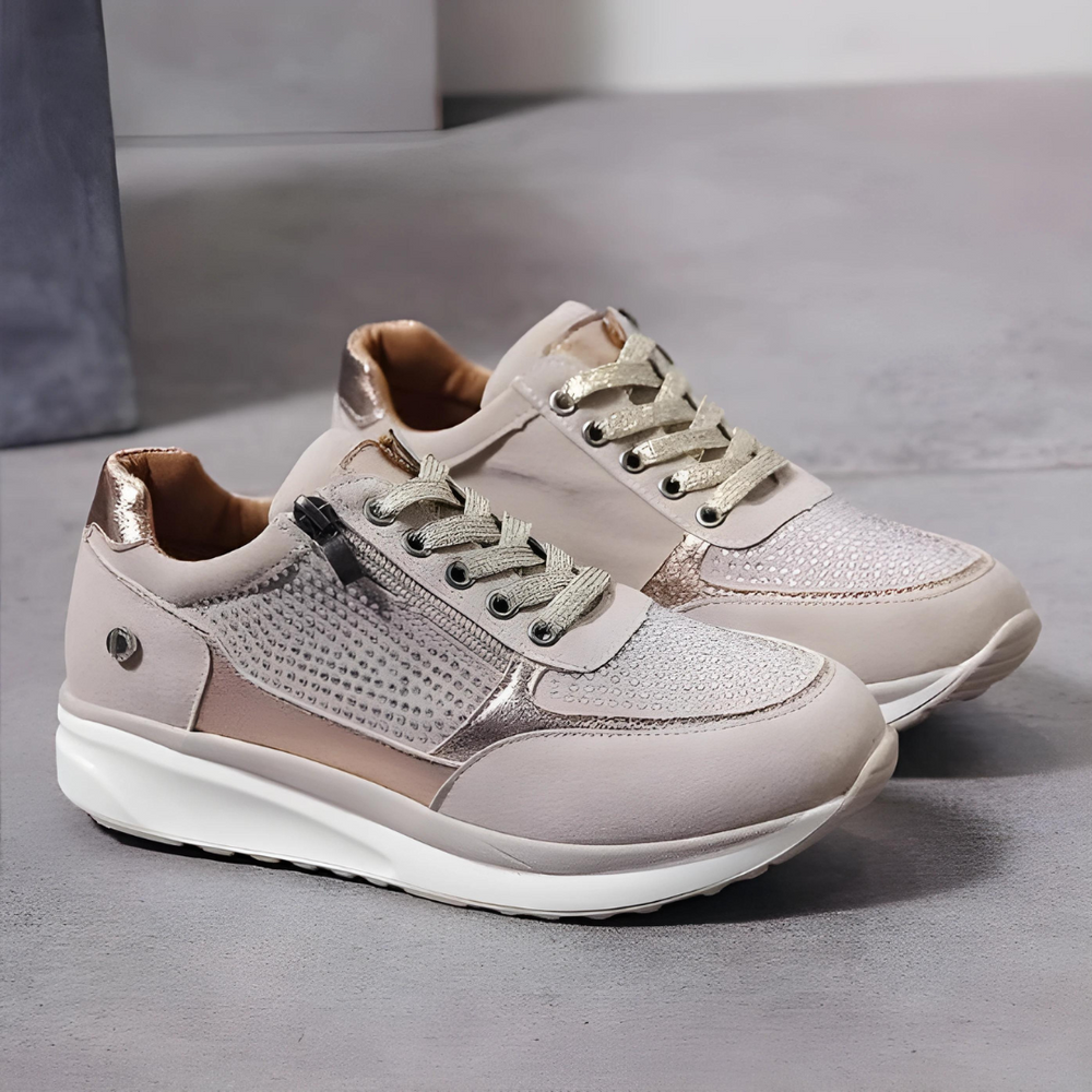 Sportowe sneakersy z zamkiem i sznurowadłami dla pań