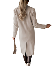 Elegante Lange Wollen Manteljas voor Dames