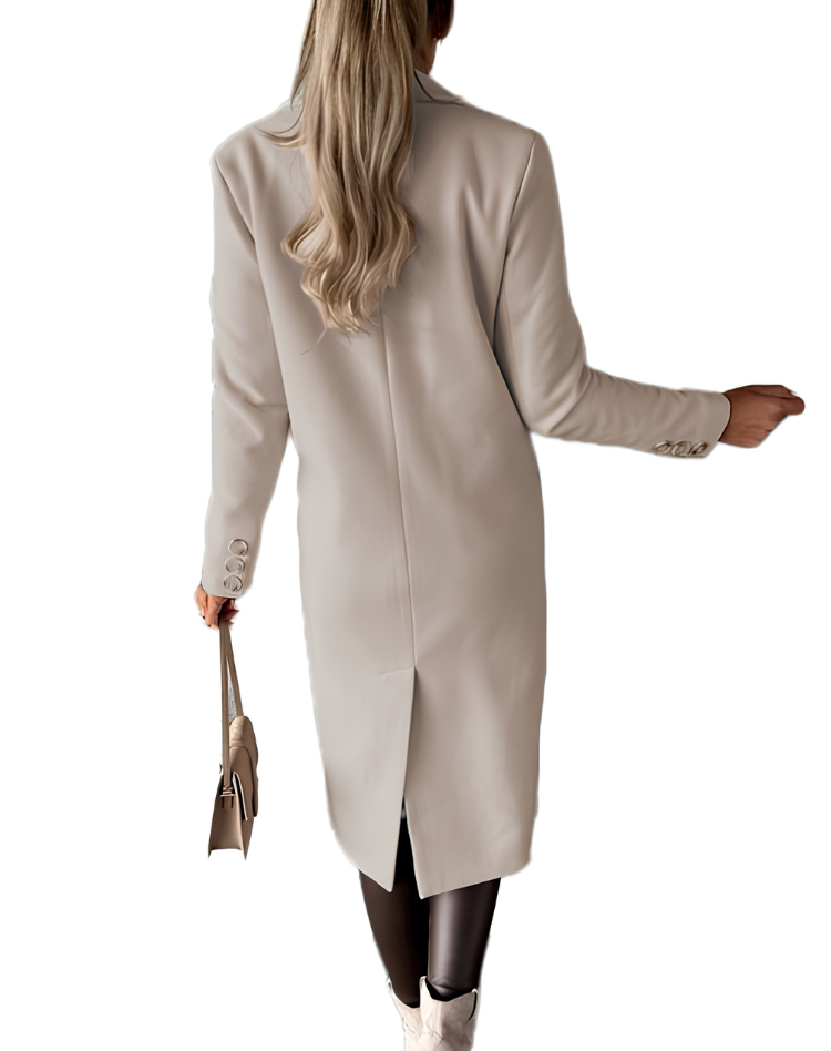 Elegante Lange Wollen Manteljas voor Dames