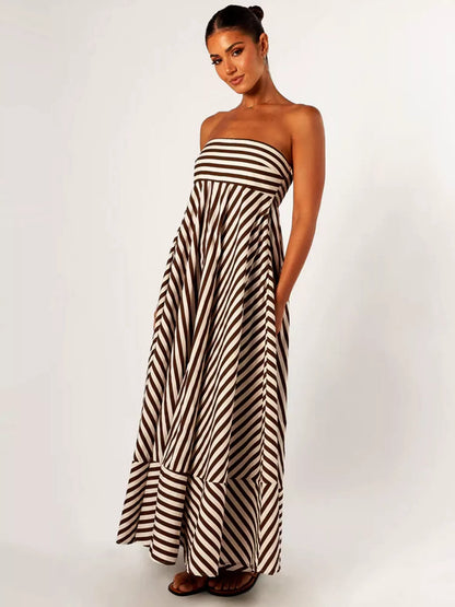 Bohemian maxi jurk voor vrouwen | strapless