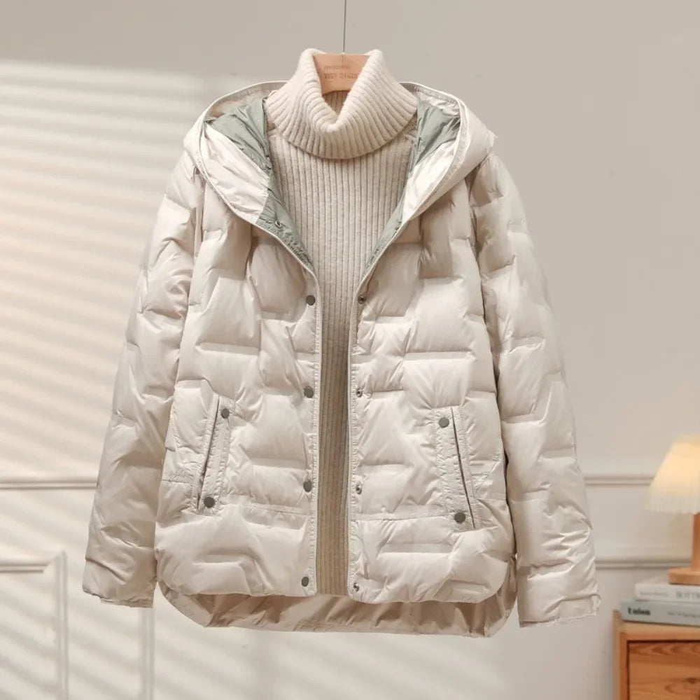 Gewatteerde Dames Puffer Winterjas met Capuchon