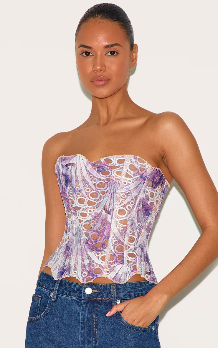 Kanten Corset Top Met Strapless Pasvorm Voor Dames