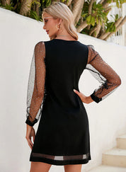 Party Jurk Met V Hals En Glitter Mouwen Voor Dames