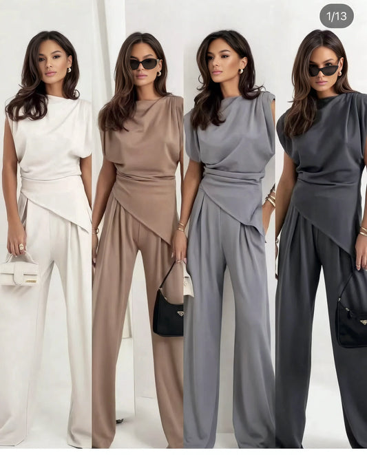 Mette - Chic mouwloze tweedelige set