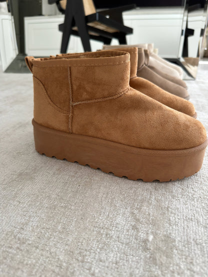 Trendy Winter Vrouwen Platform Enkellaarsjes Met Bontvoering