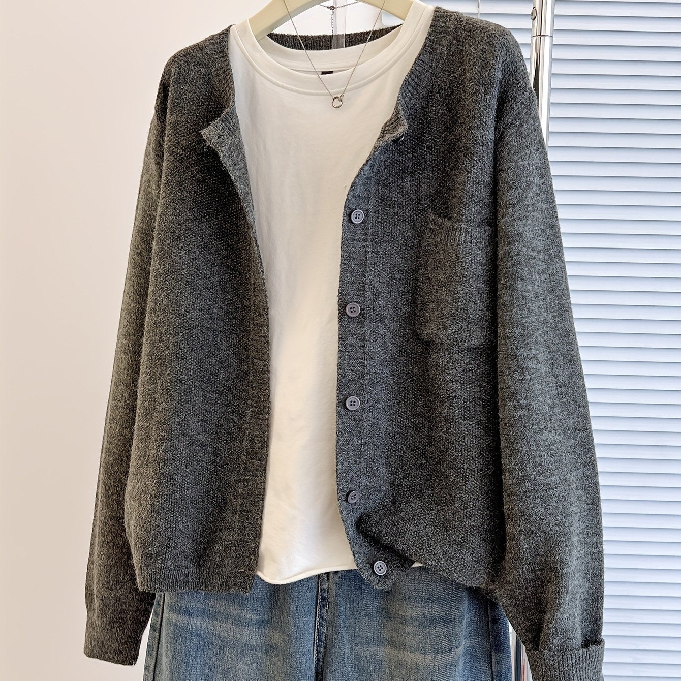Zacht Comfortabel Gebreid Dames Vest Met Knoopsluiting