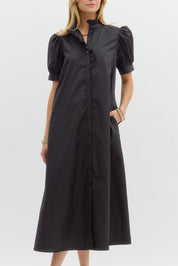 Laraine - Robe maxi avec volants et manches bouffantes