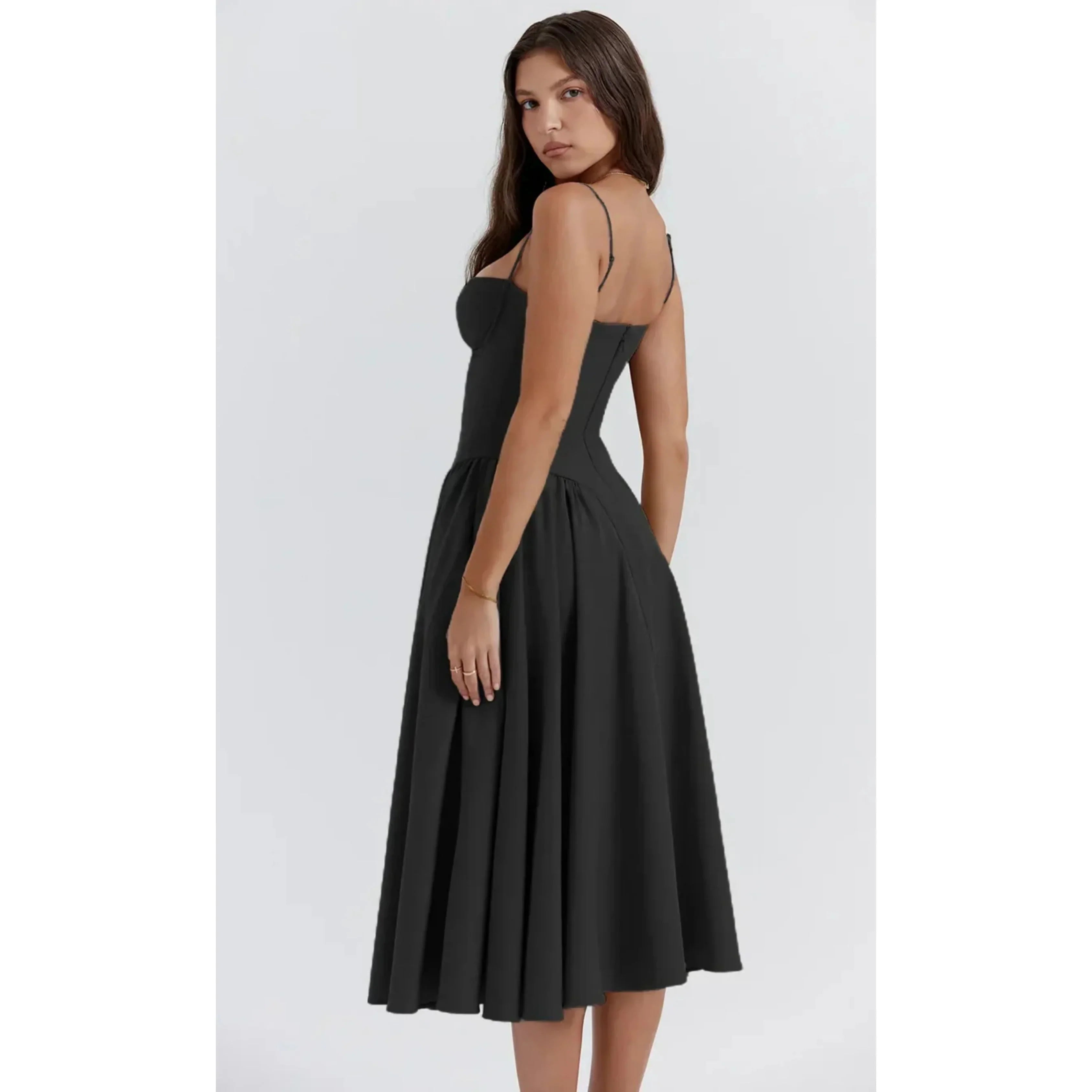 Robe midi élégante avec corset pour femmes