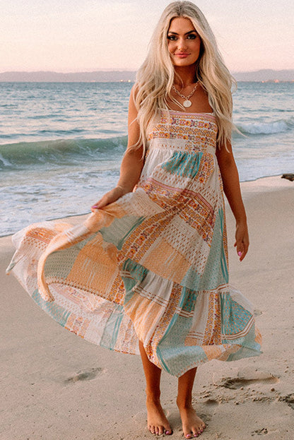 Talia - Boho Maxi Zomerjurk met Spaghettibandjes