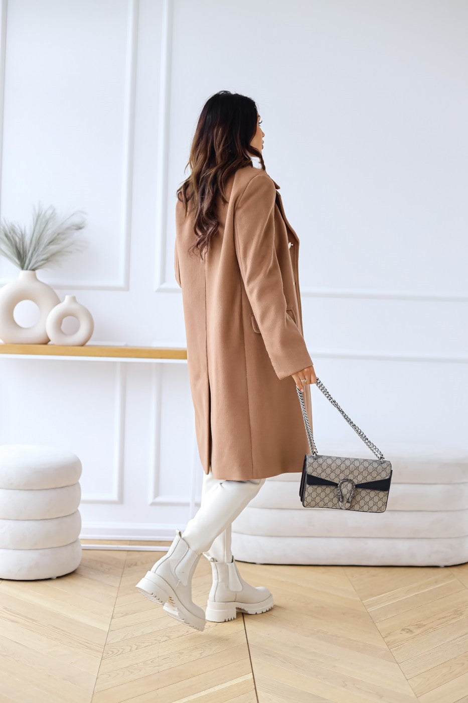Dames Midi Winterjas met Knopen