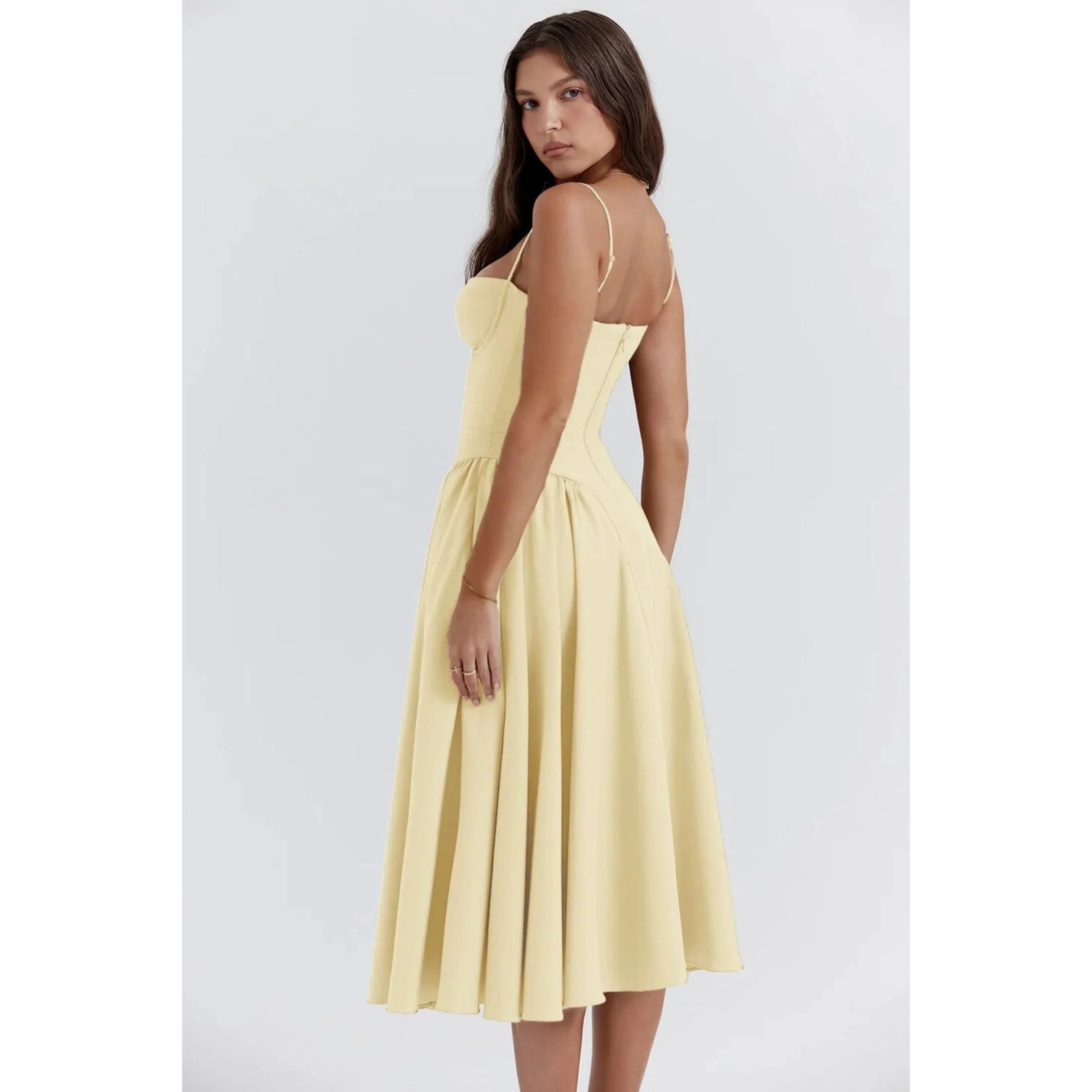 Robe midi élégante avec corset pour femmes