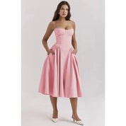 Robe midi élégante avec corset pour femmes