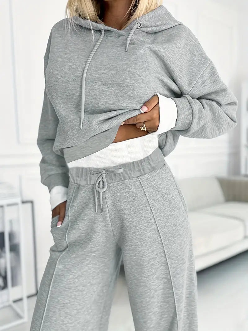 Tweedelige tracksuit set vrouwen hoodie wijde broek