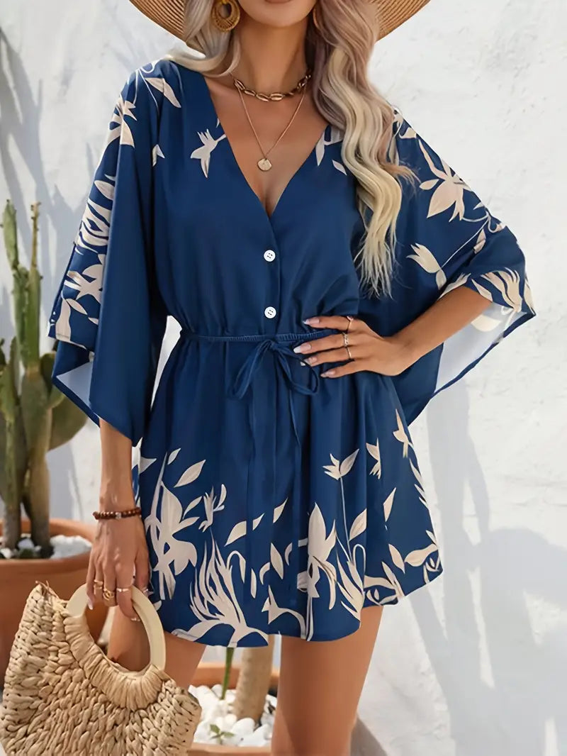 Joyce - Wijde mini jurk met zomerse flair