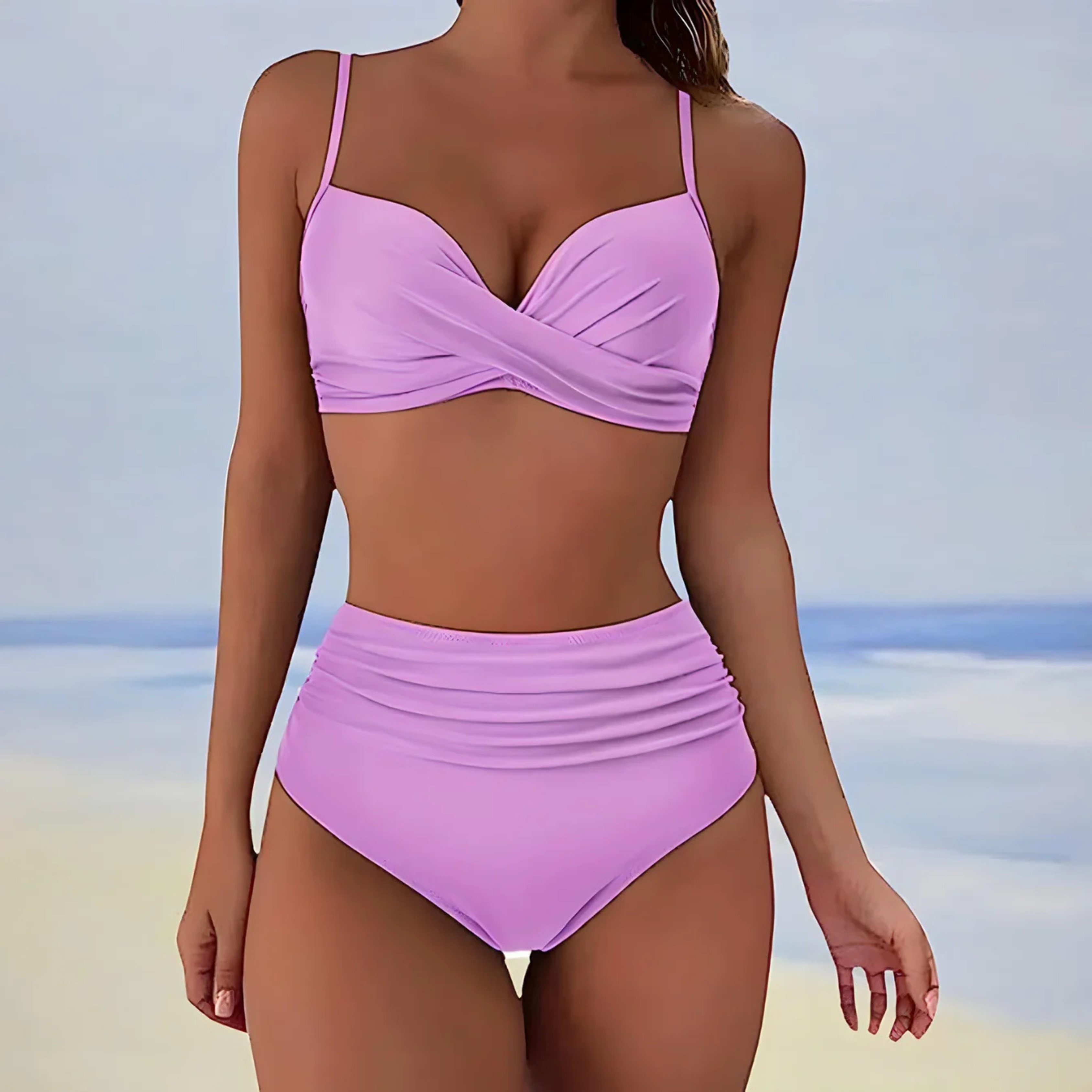 Push Up Bikini Met Hoge Taille Voor Dames Met Tummy Control