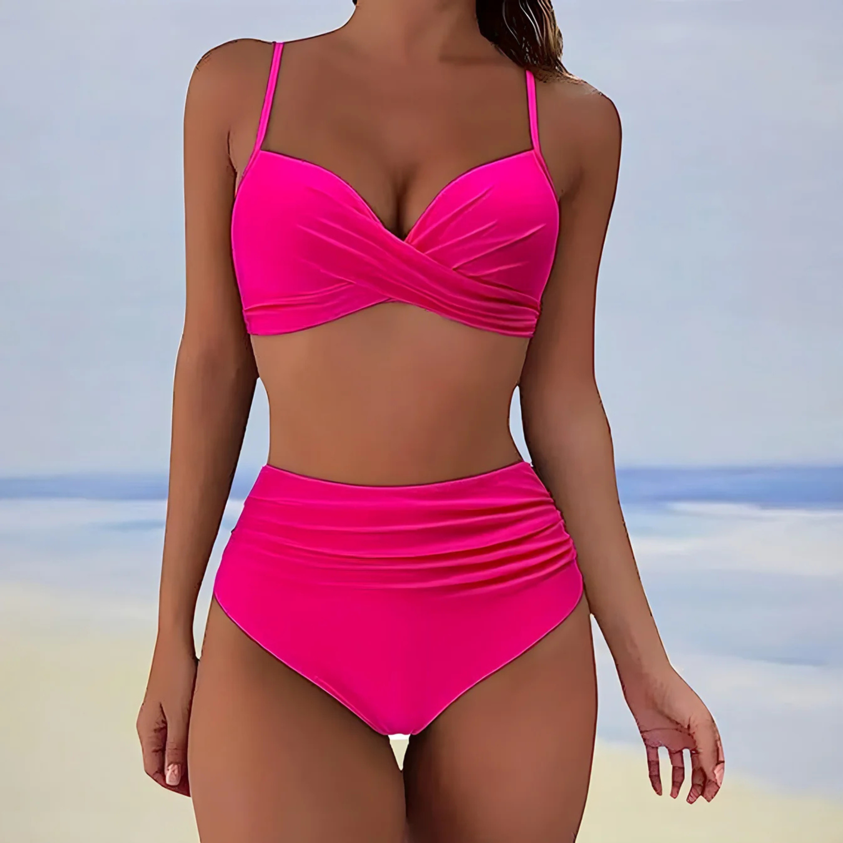 Push Up Bikini Met Hoge Taille Voor Dames Met Tummy Control
