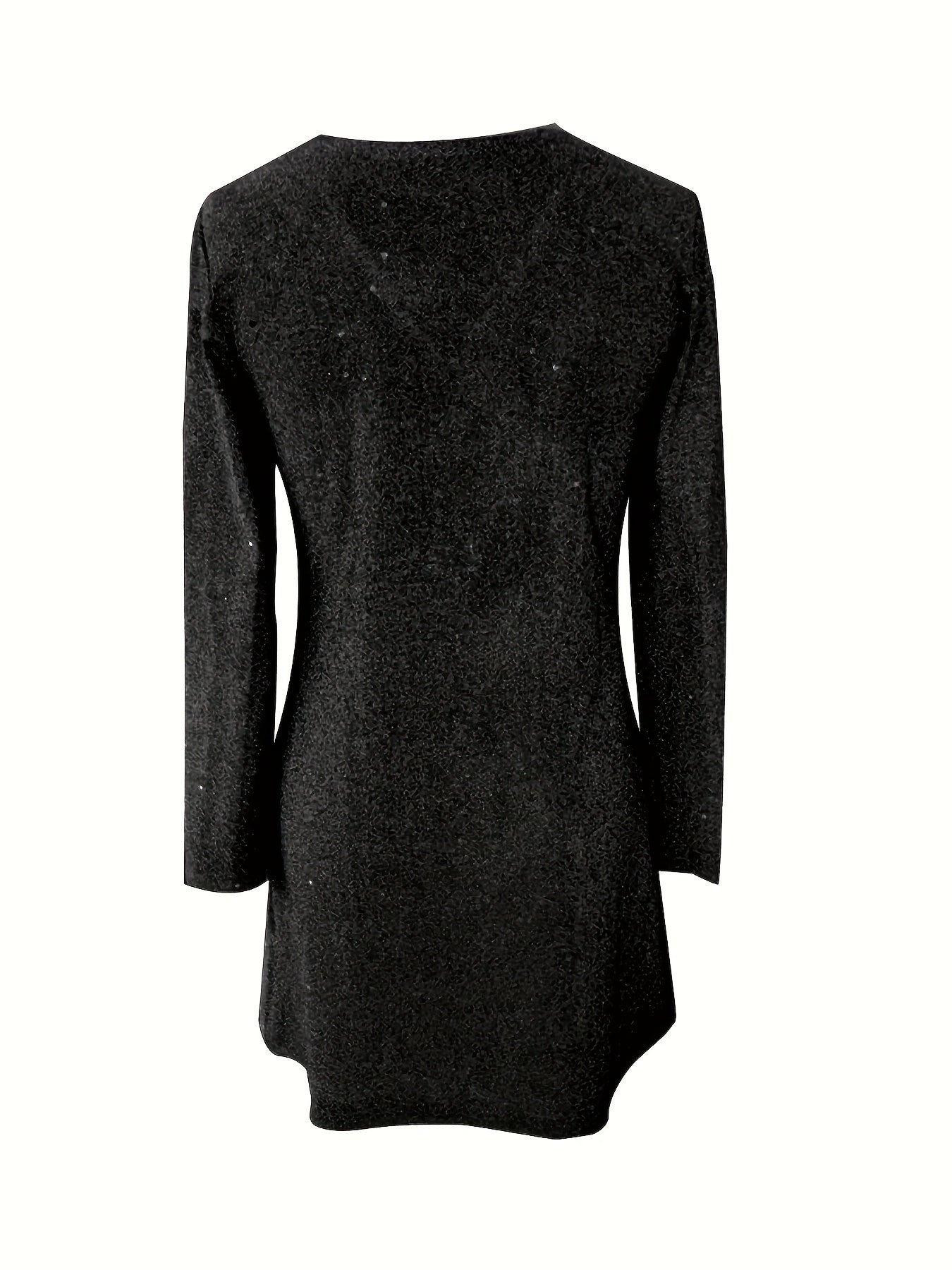 Pailletten Gltter Cocktail Mini Jurk Voor Dames Met V-Hals