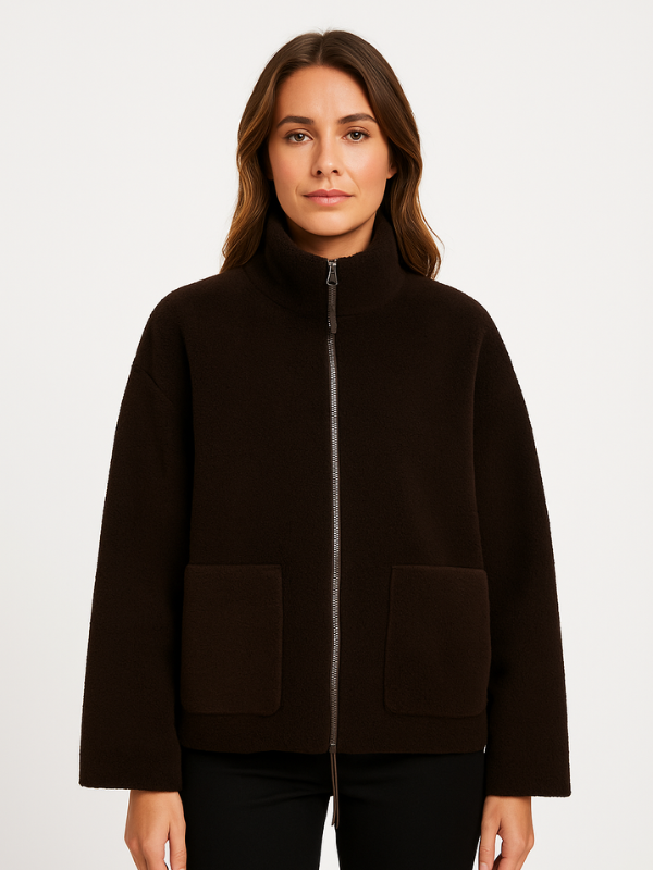 Winterse Oversized Dames Jas met Rits en Zakken