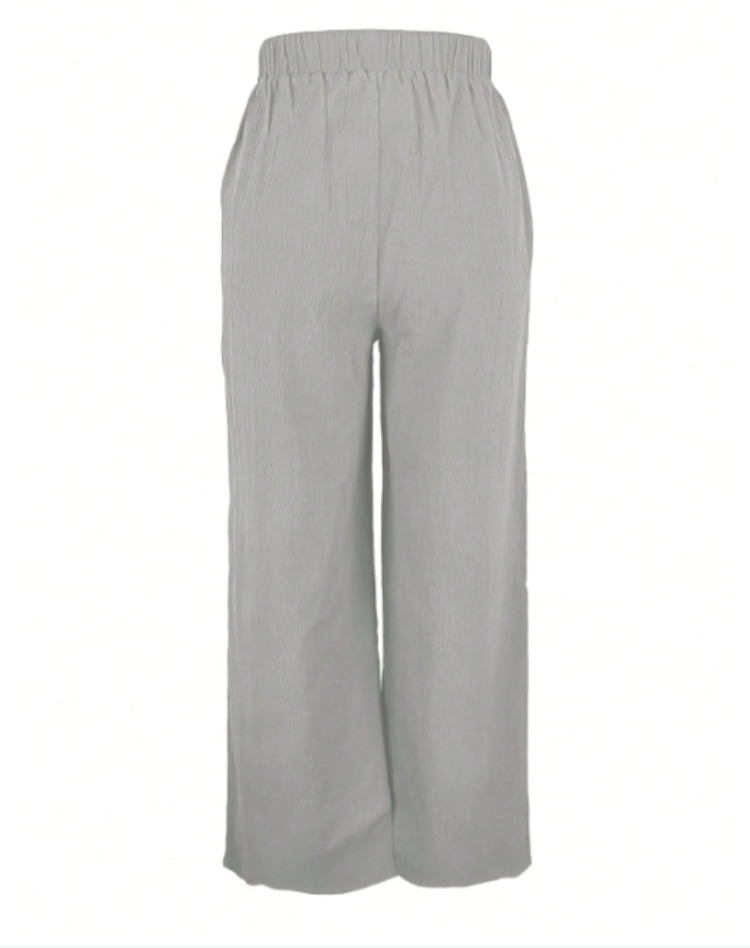 Pantalon Large Confortable Avec Taille Élastique Et Cordon De Serrage Pour Femmes