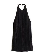 Women's Mini Dress with Halter Neck and Fringes