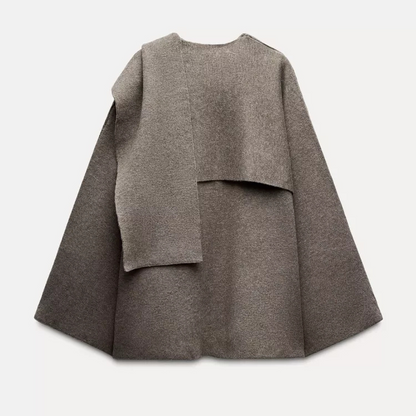 Vrouwen Chique Cape Jas Asymmetrisch Model
