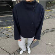 Soft Warm Peacoat Winter Jacket with High Collar for Women