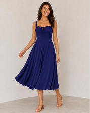 Jessy - Corset midi dress with side slit