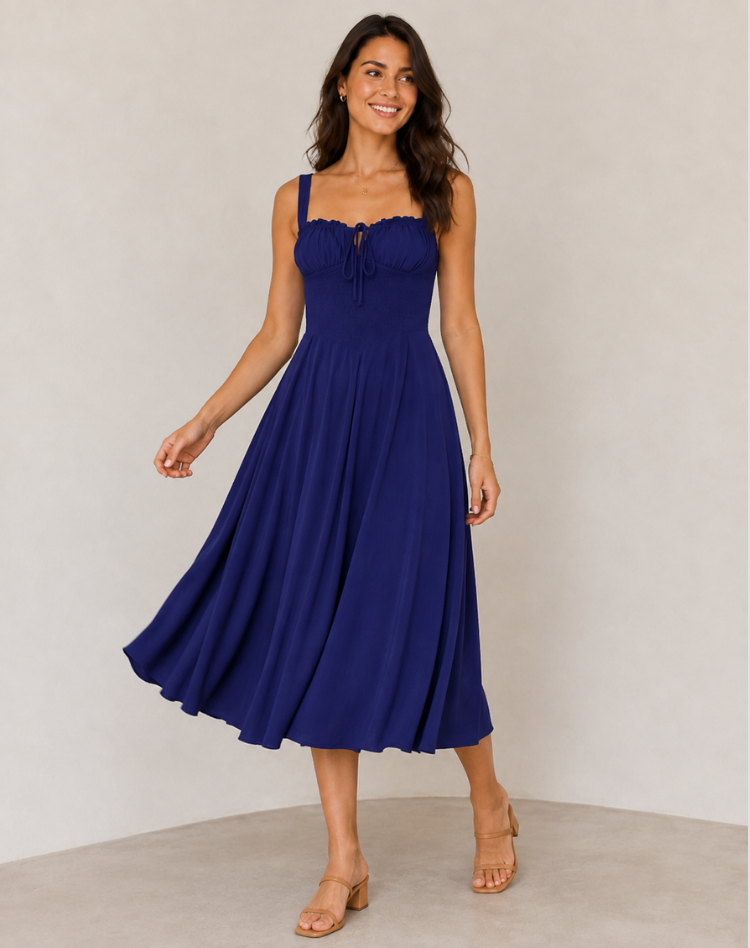Jessy - Corset midi dress with side slit
